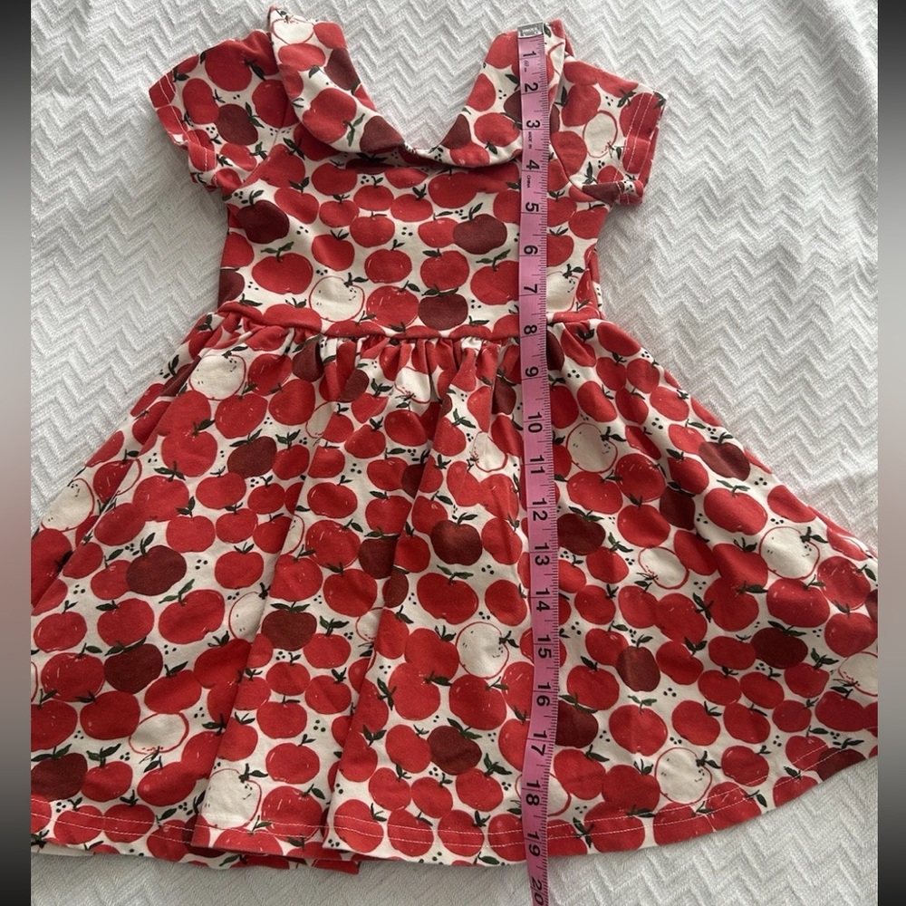 Ollie Jay Apple Dress Toddler Size 3T Short Sleeve Red Fall Apple Picking - Picture 7 of 7